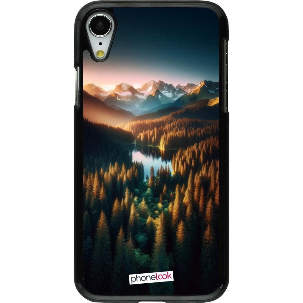 Coque iPhone XR - Sunset Forest Lake