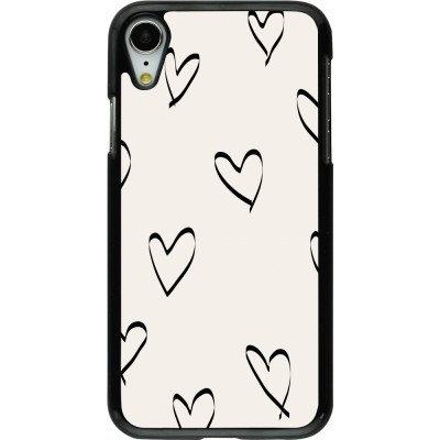 Coque iPhone XR - Valentine 2023 minimalist hearts