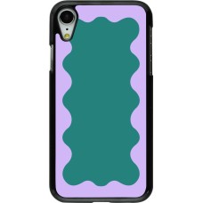 Coque iPhone XR - Wavy Rectangle Green Purple