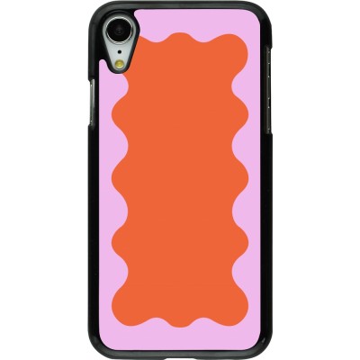 Coque iPhone XR - Wavy Rectangle Orange Pink