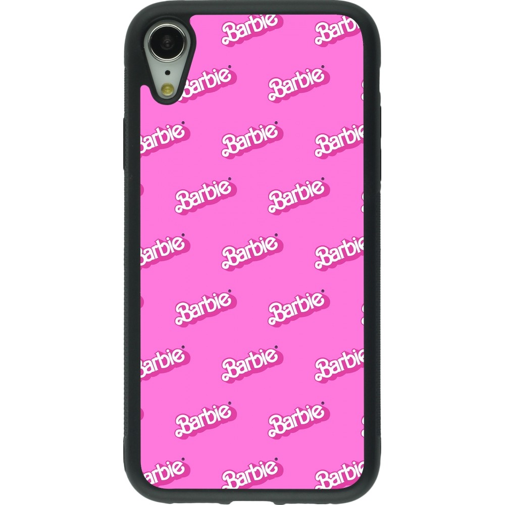 Coque iPhone XR - Silicone rigide noir Barbie Pattern