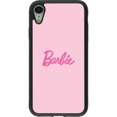 Coque iPhone XR - Silicone rigide noir Barbie Text