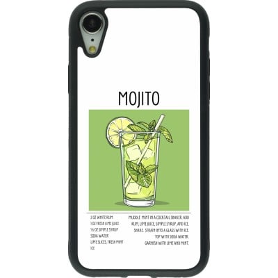 Coque iPhone XR - Silicone rigide noir Cocktail recette Mojito