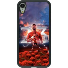 Coque iPhone XR - Silicone rigide noir Djokovic 23 Grand Slam