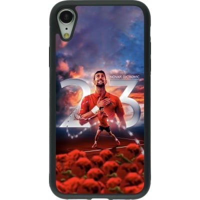 Coque iPhone XR - Silicone rigide noir Djokovic 23 Grand Slam