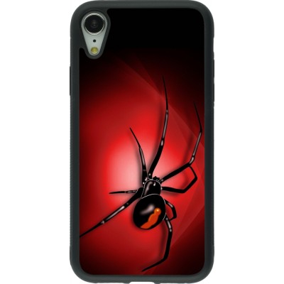 Coque iPhone XR - Silicone rigide noir Halloween 2023 spider black widow