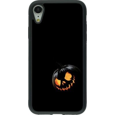 Coque iPhone XR - Silicone rigide noir Halloween 2023 discreet pumpkin