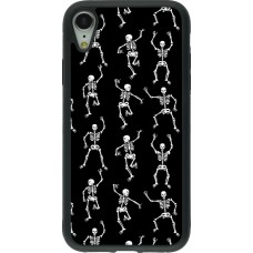 Coque iPhone XR - Silicone rigide noir Halloween 2024 dancing skeleton