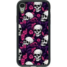 Coque iPhone XR - Silicone rigide noir Halloween 2024 romantic skulls