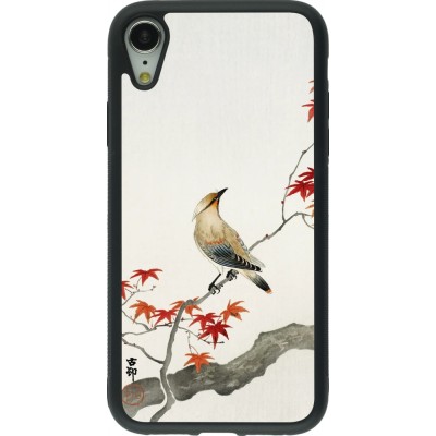 Coque iPhone XR - Silicone rigide noir Japanese Bird