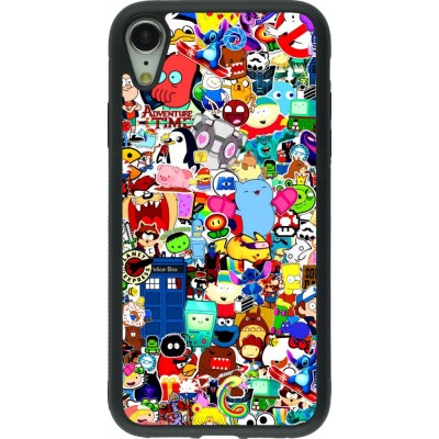 Coque iPhone XR - Silicone rigide noir Mixed cartoons