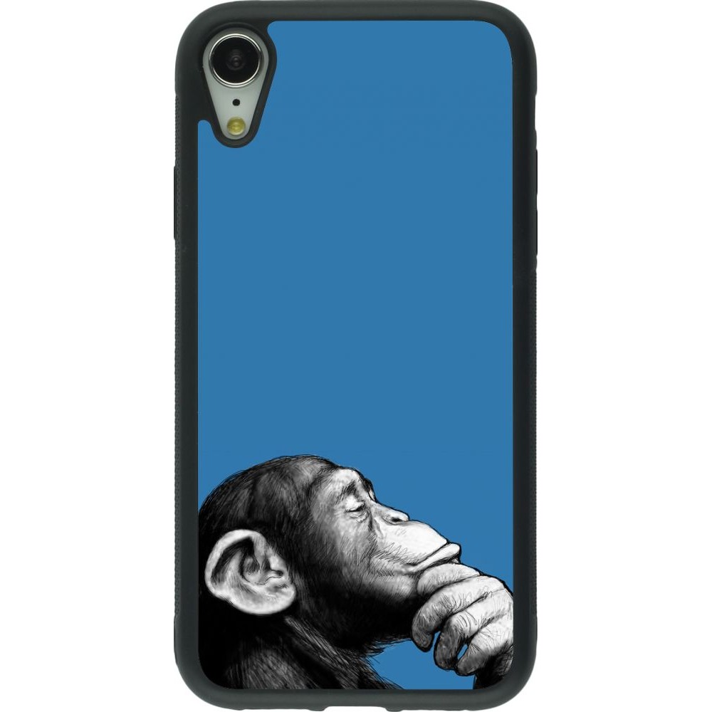 Hülle iPhone XR - Silikon schwarz Monkey Pop Art