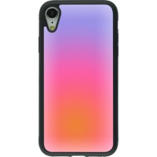 Coque iPhone XR - Silicone rigide noir Orange Pink Blue Gradient