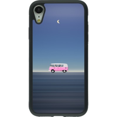 Coque iPhone XR - Silicone rigide noir Spring 23 pink bus