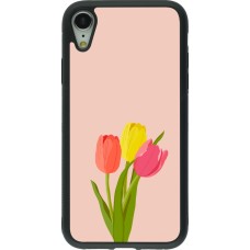 Coque iPhone XR - Silicone rigide noir Spring 23 tulip trio