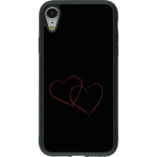 Coque iPhone XR - Silicone rigide noir Valentine 2023 attached heart