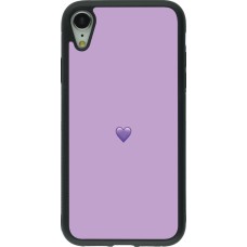 Coque iPhone XR - Silicone rigide noir Valentine 2023 purpule single heart