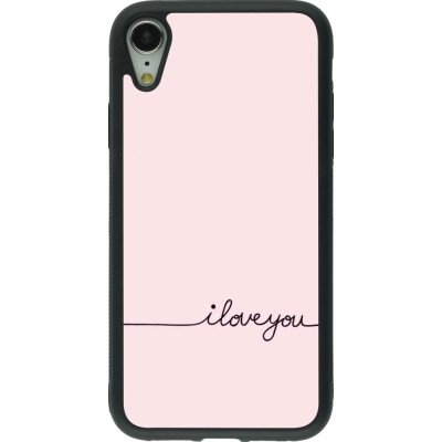 Coque iPhone XR - Silicone rigide noir Valentine 2023 i love you writing