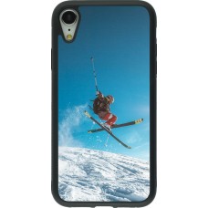 Coque iPhone XR - Silicone rigide noir Winter 22 Ski Jump