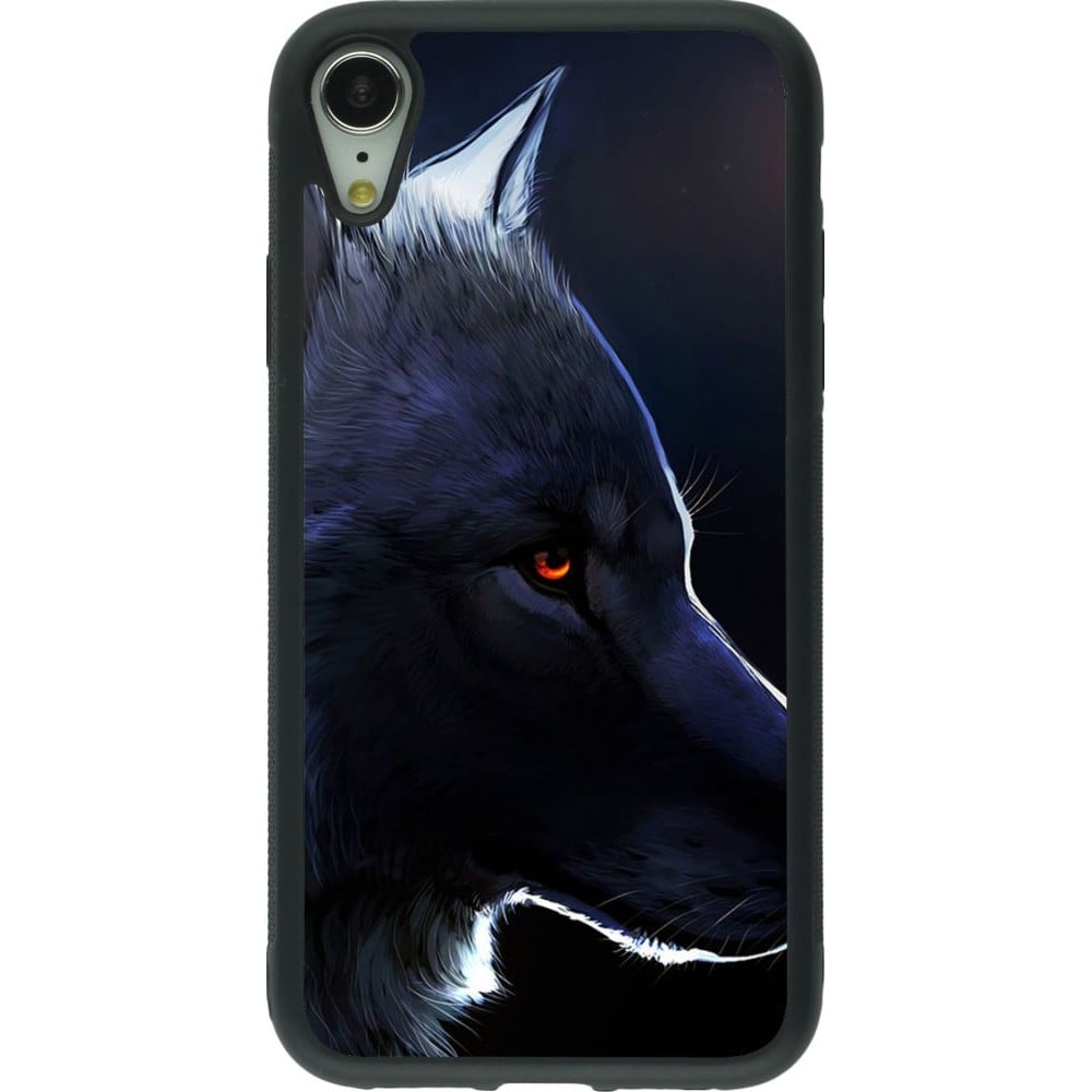 Hülle iPhone XR - Silikon schwarz Wolf Shape