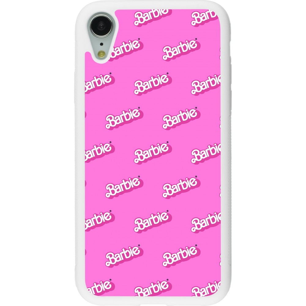 Coque iPhone XR - Silicone rigide blanc Barbie Pattern