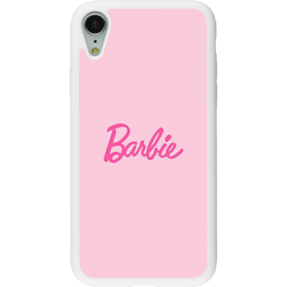 Coque iPhone XR - Silicone rigide blanc Barbie Text