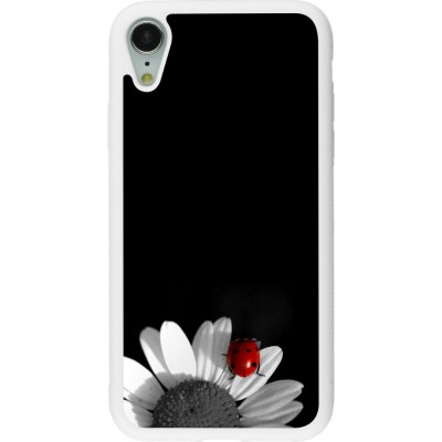 Coque iPhone XR - Silicone rigide blanc Black and white Cox