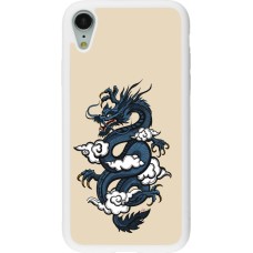 Coque iPhone XR - Silicone rigide blanc Blue Dragon Tattoo