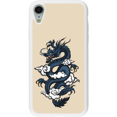 Coque iPhone XR - Silicone rigide blanc Blue Dragon Tattoo