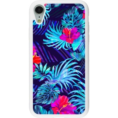 Coque iPhone XR - Silicone rigide blanc Blue Forest