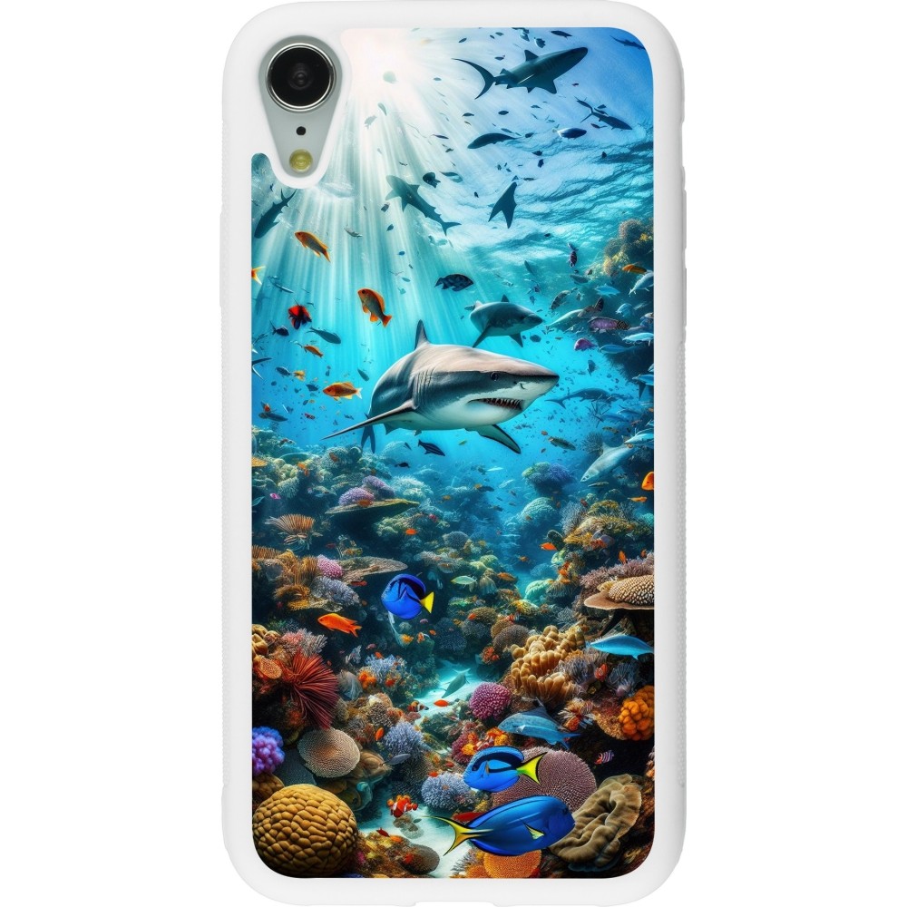 Coque iPhone XR - Silicone rigide blanc Bora Bora Mer et Merveilles