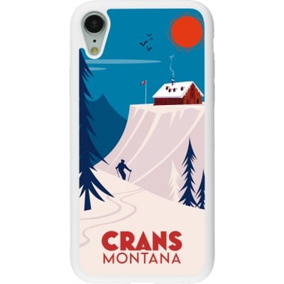 Coque iPhone XR - Silicone rigide blanc Crans-Montana Cabane