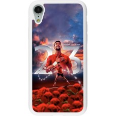 Coque iPhone XR - Silicone rigide blanc Djokovic 23 Grand Slam