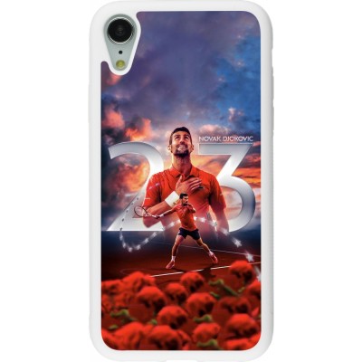 Coque iPhone XR - Silicone rigide blanc Djokovic 23 Grand Slam