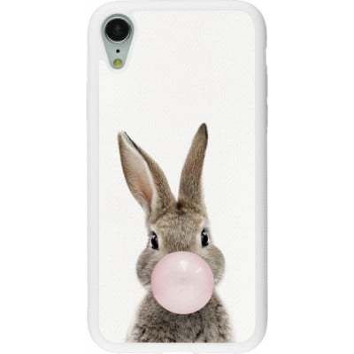 Coque iPhone XR - Silicone rigide blanc Easter 2023 bubble gum bunny