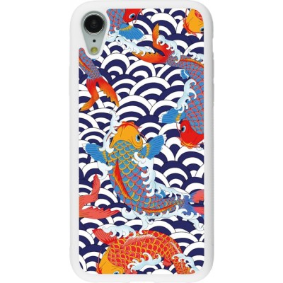 Coque iPhone XR - Silicone rigide blanc Easter 2023 japanese fish