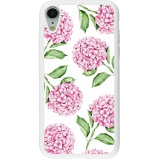 Coque iPhone XR - Silicone rigide blanc Easter 2024 pink flowers