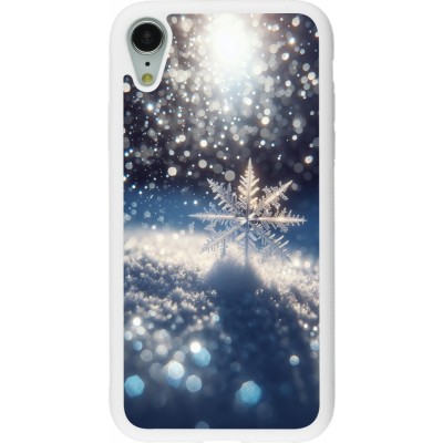 Coque iPhone XR - Silicone rigide blanc Flocon Solaire Éclat