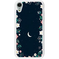 Coque iPhone XR - Silicone rigide blanc Flowers space