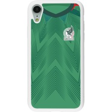 Coque iPhone XR - Silicone rigide blanc Maillot de football Mexique 2022 personnalisable