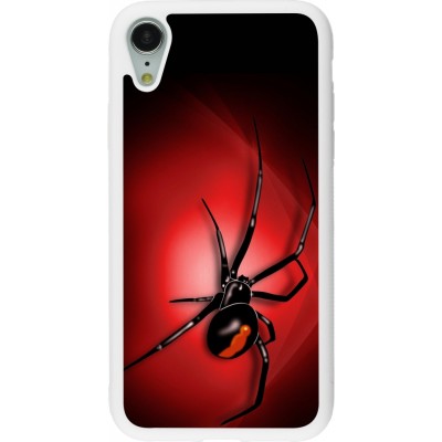 Coque iPhone XR - Silicone rigide blanc Halloween 2023 spider black widow