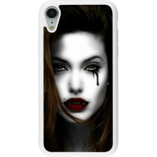 Coque iPhone XR - Silicone rigide blanc Halloween 2023 gothic vampire