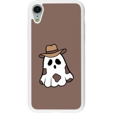 Coque iPhone XR - Silicone rigide blanc Halloween 2024 cowboy ghost