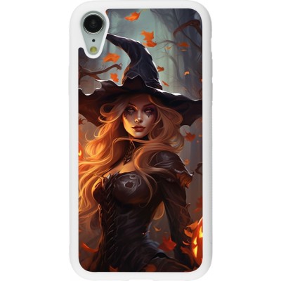 Coque iPhone XR - Silicone rigide blanc Halloween 2024 sexy witch