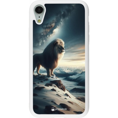 Coque iPhone XR - Silicone rigide blanc Le lion blanc