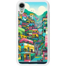 Coque iPhone XR - Silicone rigide blanc Medellin Comuna 13 Art