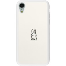 Coque iPhone XR - Silicone rigide blanc Minimal bunny cutie