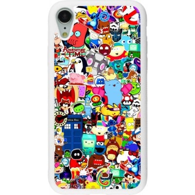 Coque iPhone XR - Silicone rigide blanc Mixed cartoons