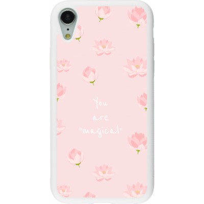 Coque iPhone XR - Silicone rigide blanc Mom 2023 your are magical