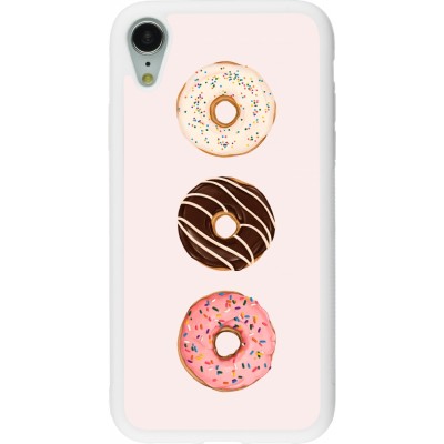 Coque iPhone XR - Silicone rigide blanc Spring 23 donuts